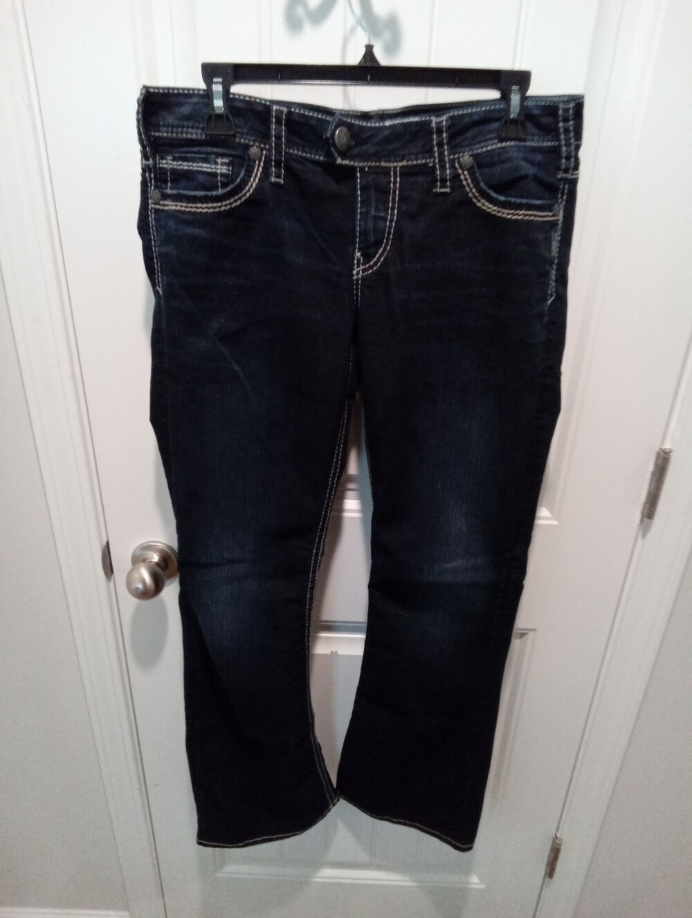 Silver Jeans Co. "Tuesday" W32/L33 Low-Rise Fit Slim Bootcut Jeans Dark Wash